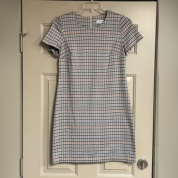 Calvin Klein Dresses & Skirts - Calvin Klein Women's Checkered Mini Dress - Black, Cream and Orange